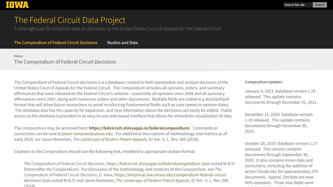 The Compendium of Federal Circuit Decisions